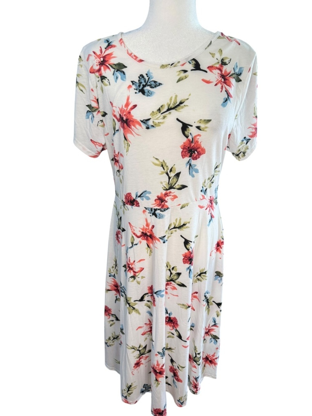 Urban Coco White Floral Midi Dress Size XL